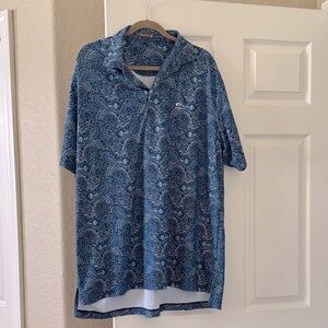 Peter Millar Navy Paisley Polo Shirt